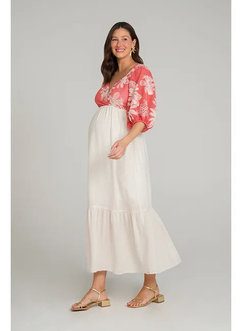 Vestido Midi Bordado Corallo