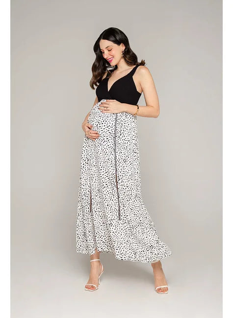 Vestido Gestante de Alças Estampa