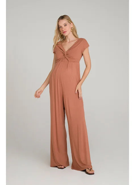 Macacão Malha Pantalona com Torção