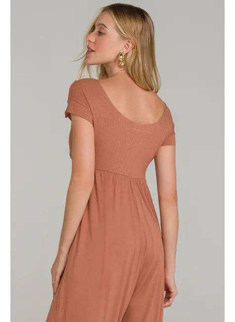 Macacão Malha Pantalona com Torção