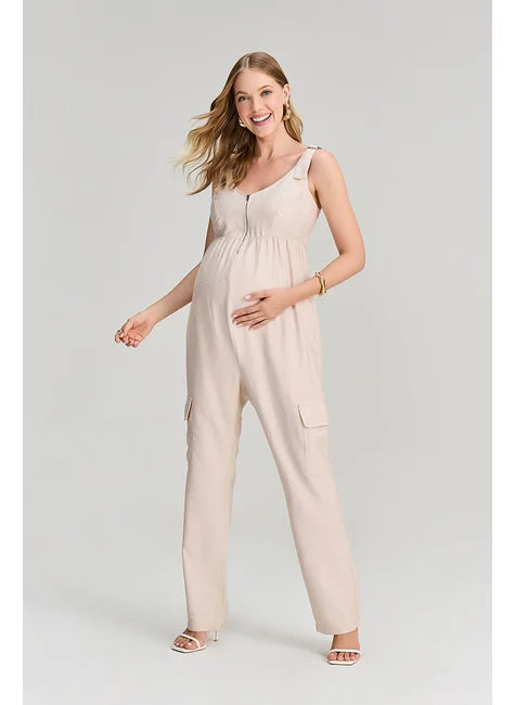 Macacão Gestante com Zíper Frontal