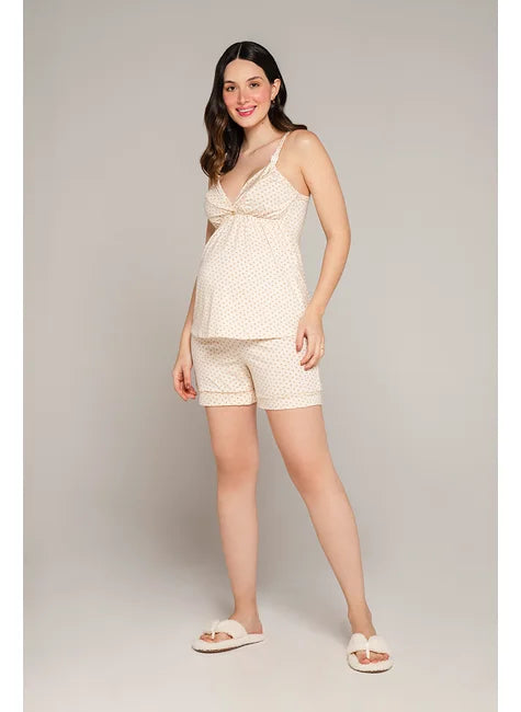 Pijama Poa Curto Amamentação