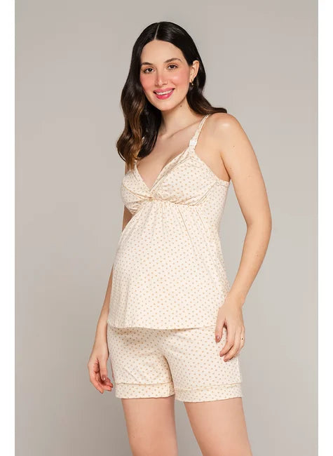 Pijama Poa Curto Amamentação
